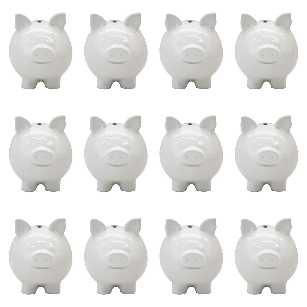12 Pack: Color Your Own Ceramic Piggy Bank by Creatology™